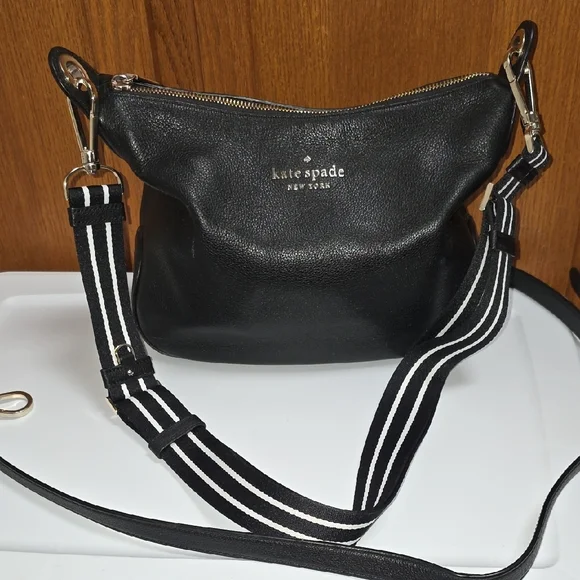 Kate Spade Black Pebbled Leather Crossbody with 2 Different Straps - Picture 13 of 16